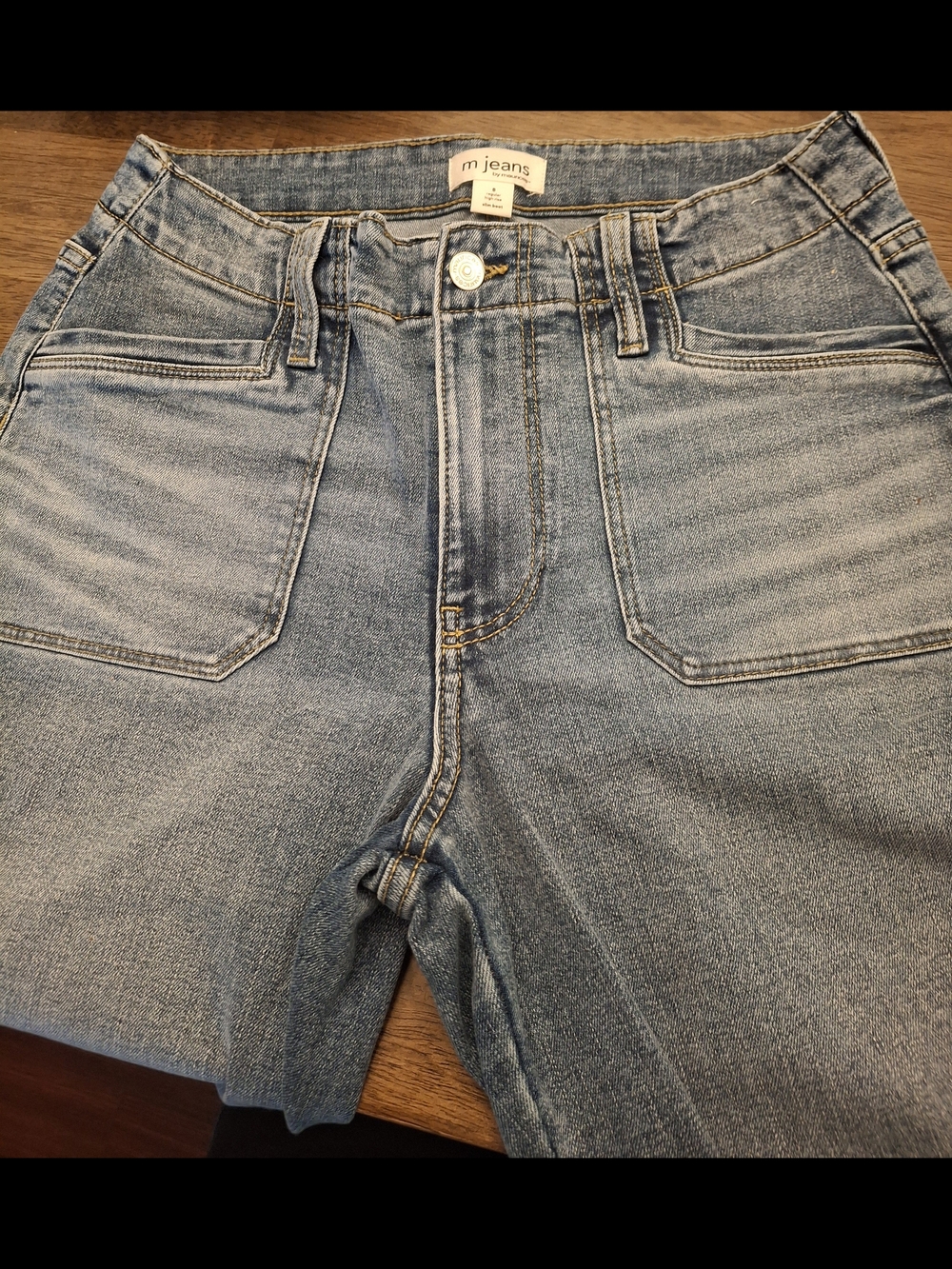 M Jeans By Maurices Size 8 Reg High Rise Light Blue Slim Boot Jeans 28X32